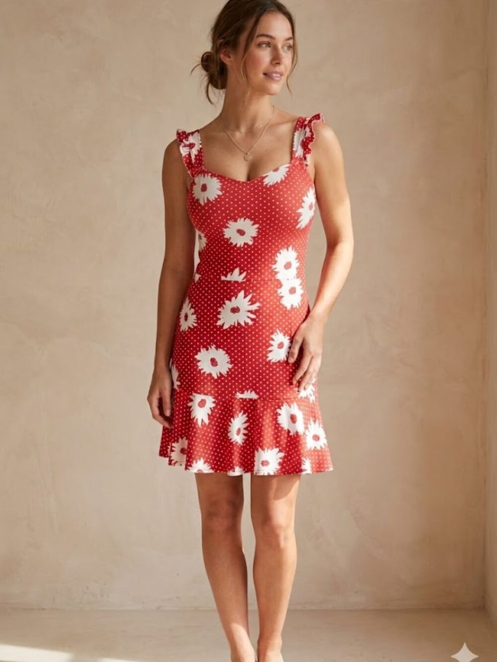 Pretty Sundress with ruffled shoulder straps. NWOT
